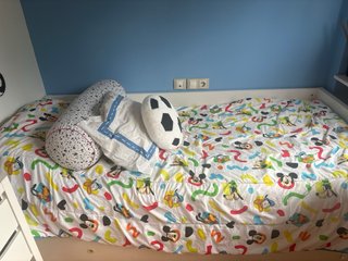 Cama nido y escritorio madera blanca