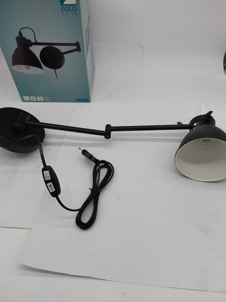 Lampada da parete Eglo San Peri, stile vintage e industriale, illuminazione interna in metallo nero