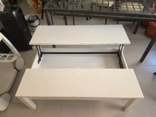 Mesa de centro elevable blanca