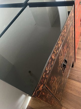 Mueble oriental madera negro y dorado