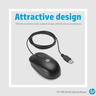 HP ratón óptico USB ambidiestro negro