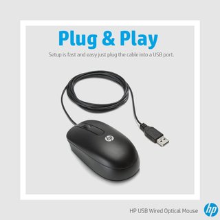 HP ratón óptico USB ambidiestro negro