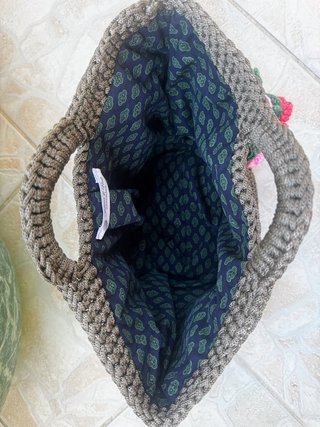 Borsa Coffa Tortora con Cactus Rosa
