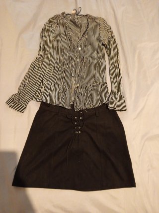 Conjunto Falda y Camisa Rayas