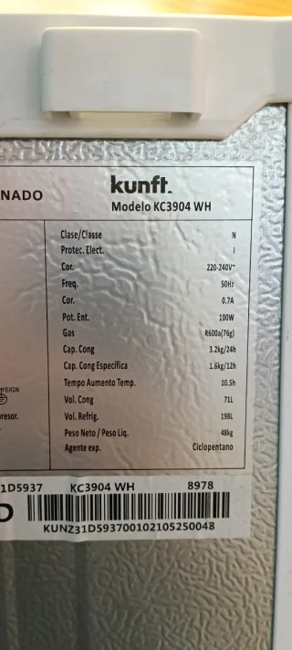 NEVERA COMBI KUNFT ENERGÍA A+ 174X54X54 cm