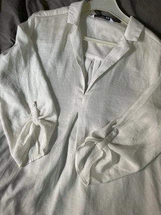 Camisa Stradivarius Blanca Talla M