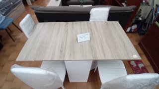 Mesa libro extensible madera y blanco