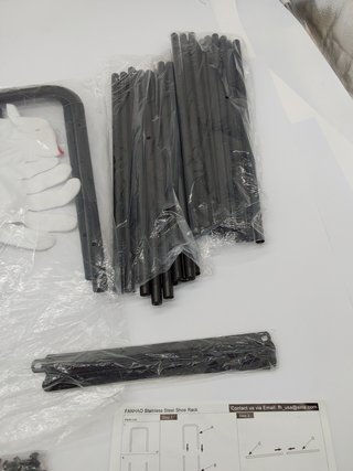 FANHAO Scarpiera a 4 Livelli, Organizzatore di Stoccaggio per Scarpe in Acciaio Inox 100%, Capacità per 12-16 Paia