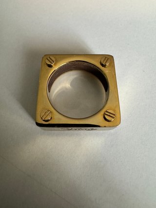 Anillo Vitaly Acero Dorado Madera