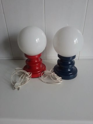 Lámparas de mesa vintage (rojo y azul)