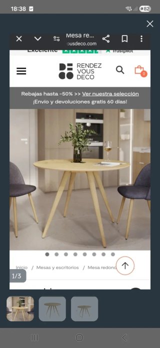 Mesa comedor redonda madera