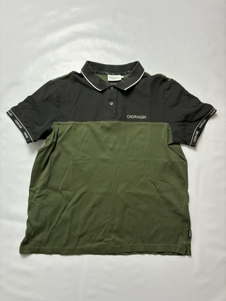 Polo Calvin Klein Negro y Verde Militar