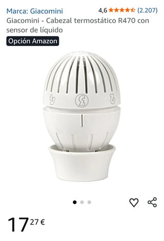 Cabezal termostático Giacomini R470 para radiador