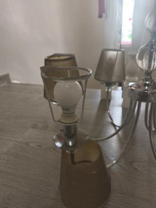 Lámpara de techo de tela y cristal