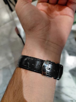 Reloj Aokulasic automático,esfera azul correa negr