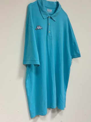 Polo retro Kappa azul turquesa XXXL