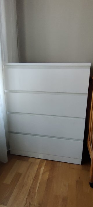 Cómoda Malm Ikea Blanca de cuatro cajones