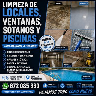 LIMPIEZA DE LOCALES, CRISTALES Y SÓTANOS