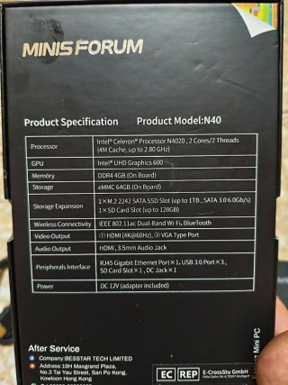Mini PC Minis Forum Negro
