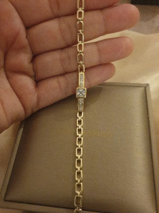 Pulsera chapada oro 18k con circonitas