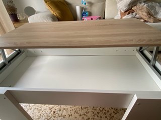 Mesa elevable salón madera y metal