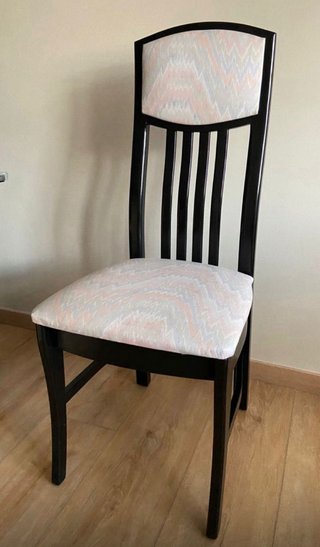 Juego 8 Sillas Comedor Negras Tapizadas