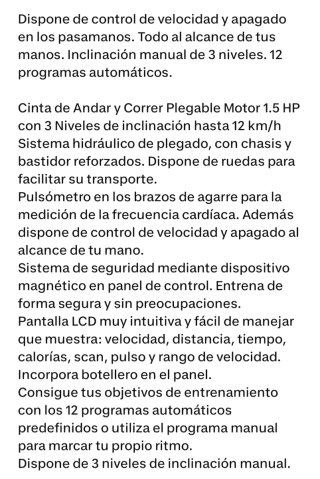 Cinta de correr casi nueva