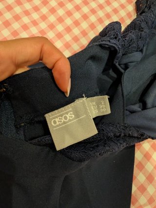 Mono largo ASOS Petite encaje azul Talla 30