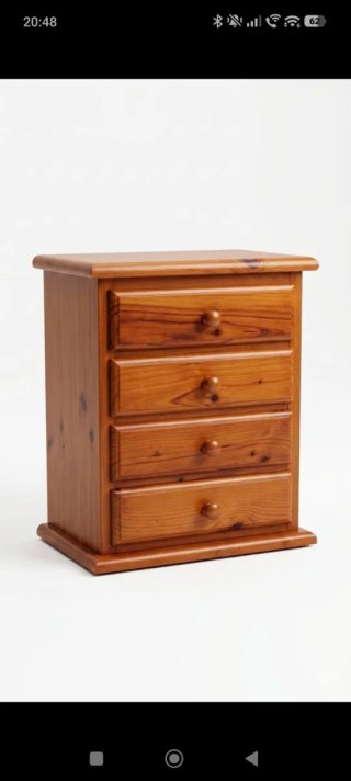 Mesita de noche de madera de pino