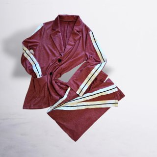Conjunto fato treino bordeaux e branco