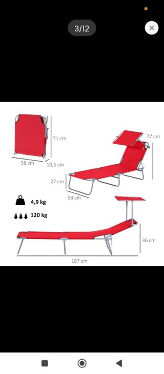 Lettino pieghevole per giardino