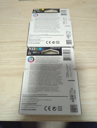 2 Cartuchos HP 933XL Originales Cyan y Yellow
