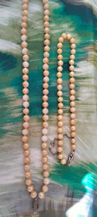 Parure Vintage Argento 800/835 Perle Crema