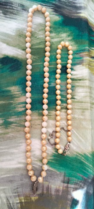 Parure Vintage Argento 800/835 Perle Crema