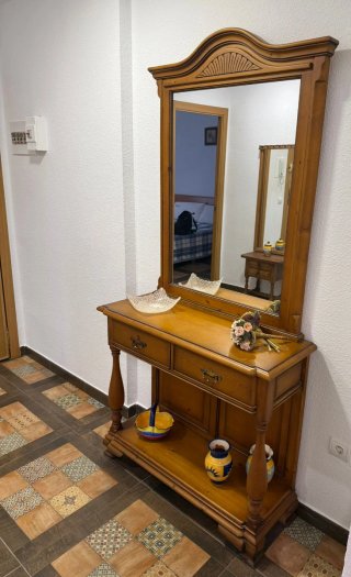 Mueble recibidor pino con espejo