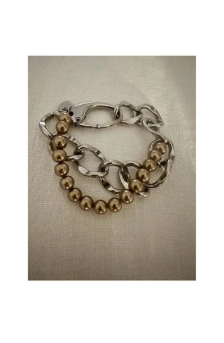Pulsera BIMBA Y LOLA eslabones y perlas
