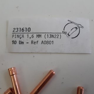 10 Pinças 1,6mm Novas 13N22 p/ Tochas Soldar TIG