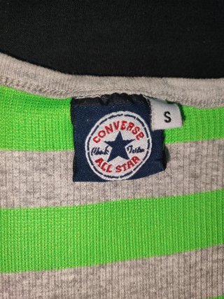 Top Converse Rayas Verde y Gris Talla S