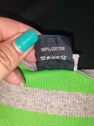 Top Converse Rayas Verde y Gris Talla S