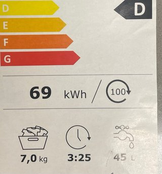 Lavadora Valberg 7kg 1200 rpm etiqueta D