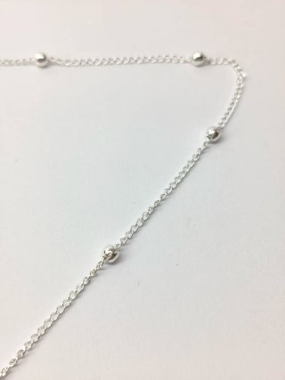 Collar plata bolitas y crucifijo