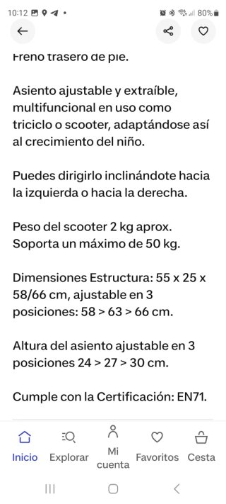 Patinete KRF Park City con Asiento