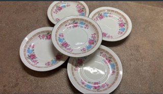 5 piattini decorati con fiori