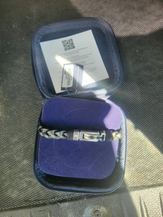 Pulsera Tommy Hilfiger Hombre Negra y Plateada