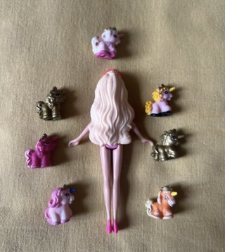 Raro Set Vintage Barbie + Mini My Little Pony