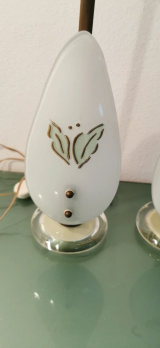 Coppia di lampade da comodino (abat-jour) vintage.
