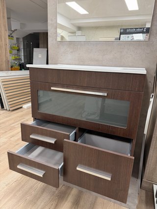 Mueble baño wengue 80x45 con espejo