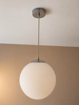Lámpara colgante esférica cristal blanco