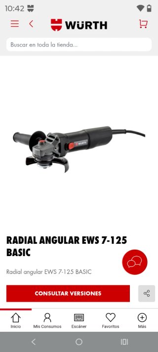 Amoladora Angular Wurth EWS 7-125 Basic