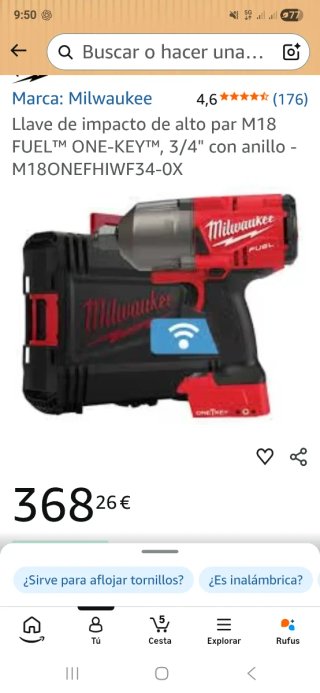 Llave de Impacto Milwaukee M18 FUEL 3/4"